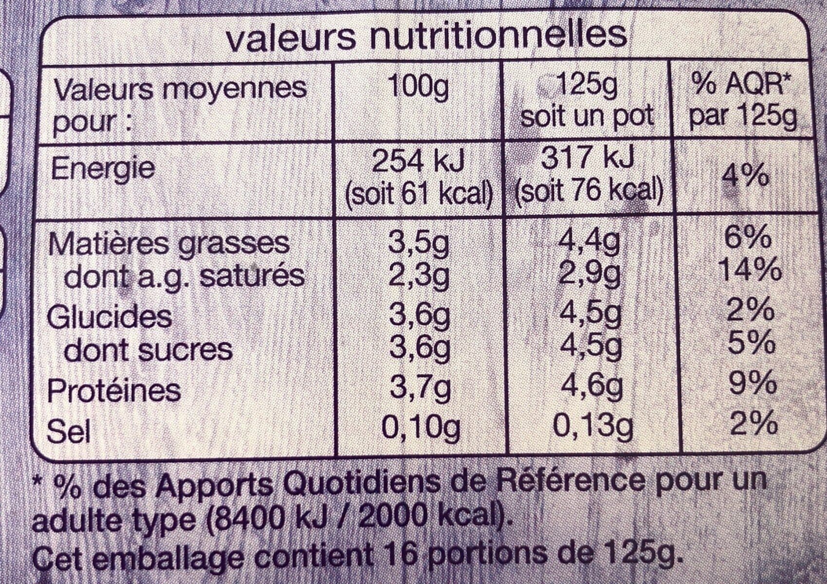 Auchan Yaourt brassé nature Onctueux packshot
