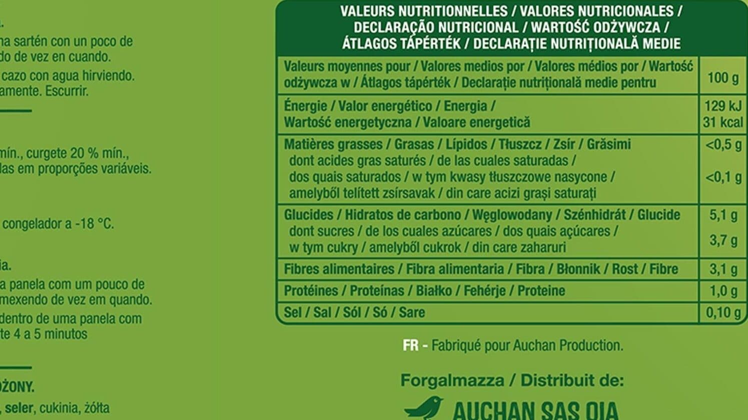 Auchan Julienne de légumes packshot