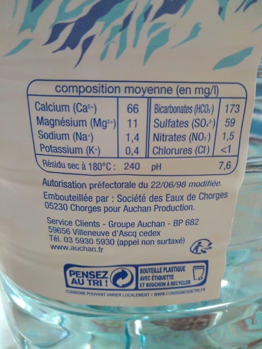 Auchan Eau de Source de Montagne packshot