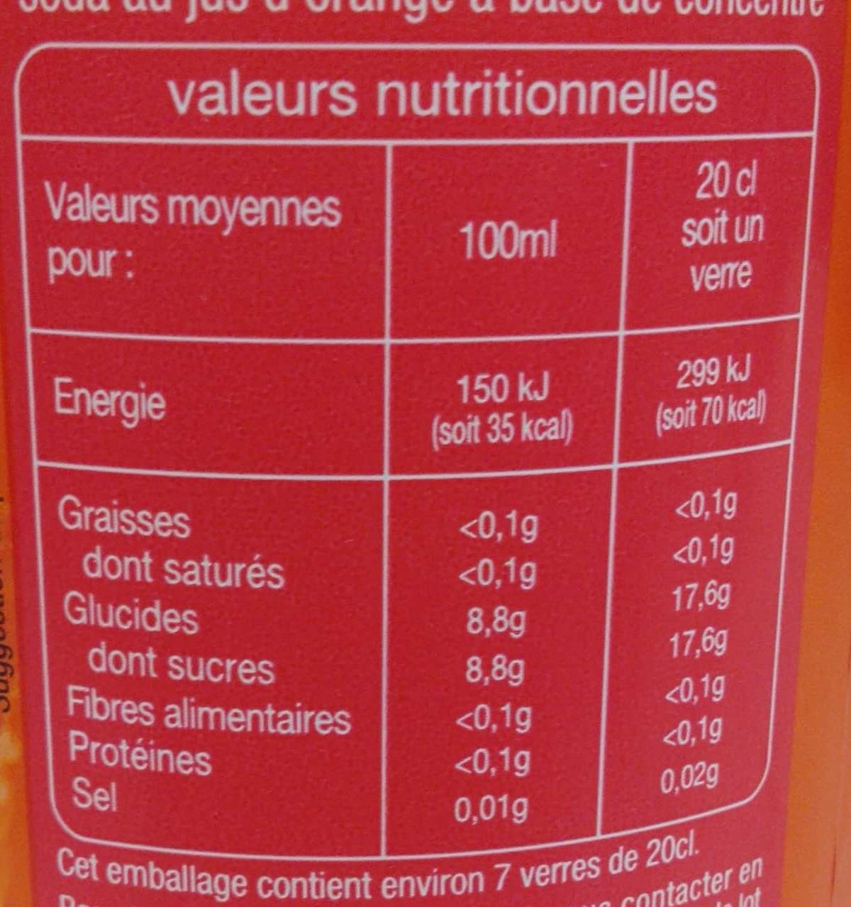Auchan Soda orange - Goût orange packshot