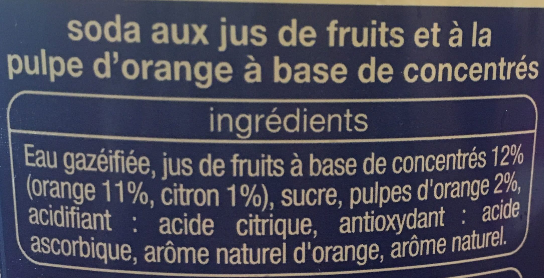 Auchan Soda pulpé orange - Goût orange packshot