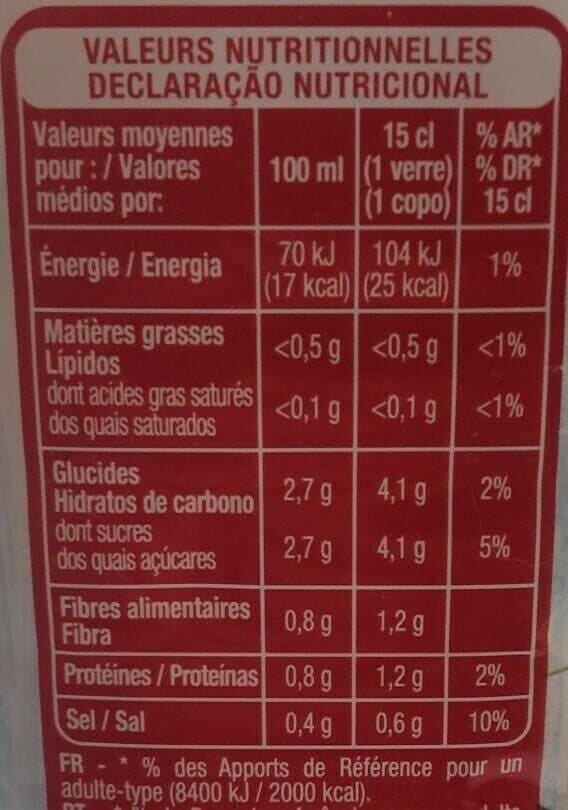 Auchan 100% PUR JUS - Tomate salé à 3g/L packshot