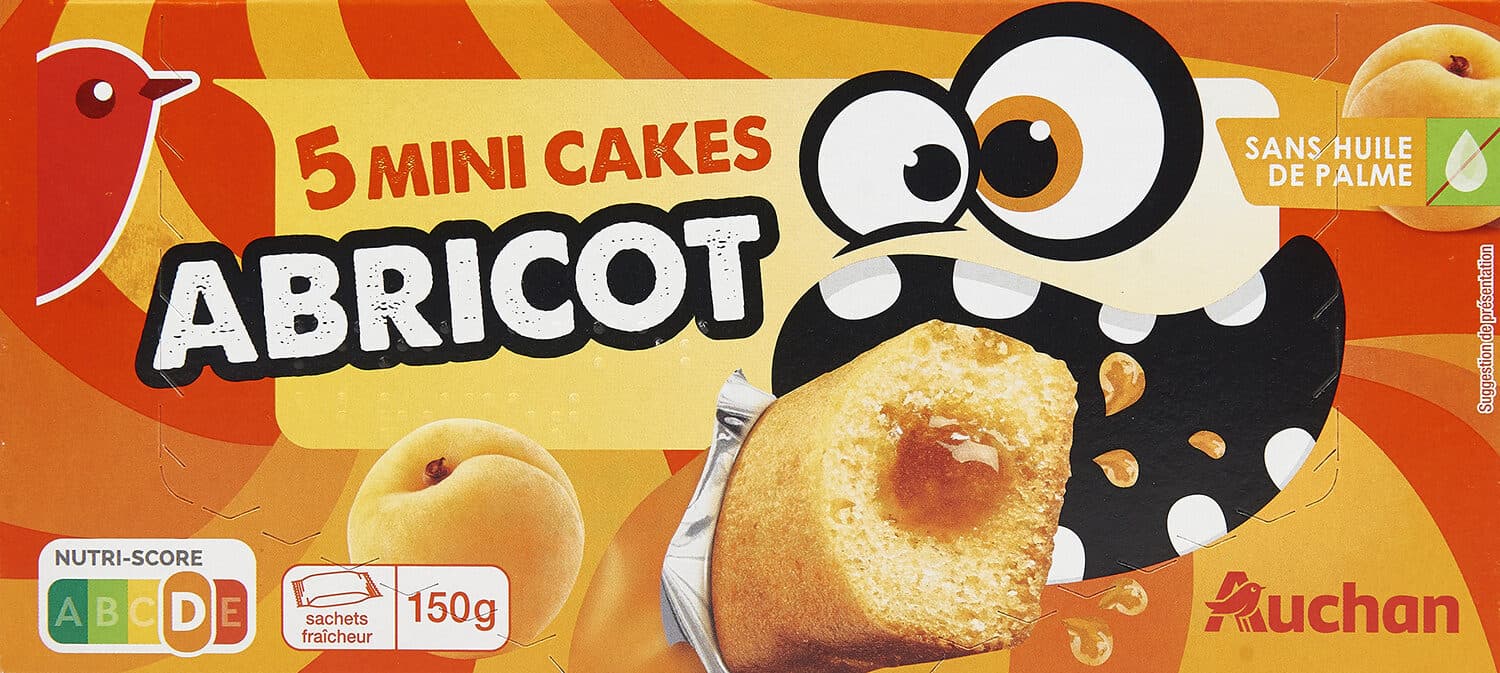 Auchan 5 mini cakes saveur Abricot packshot