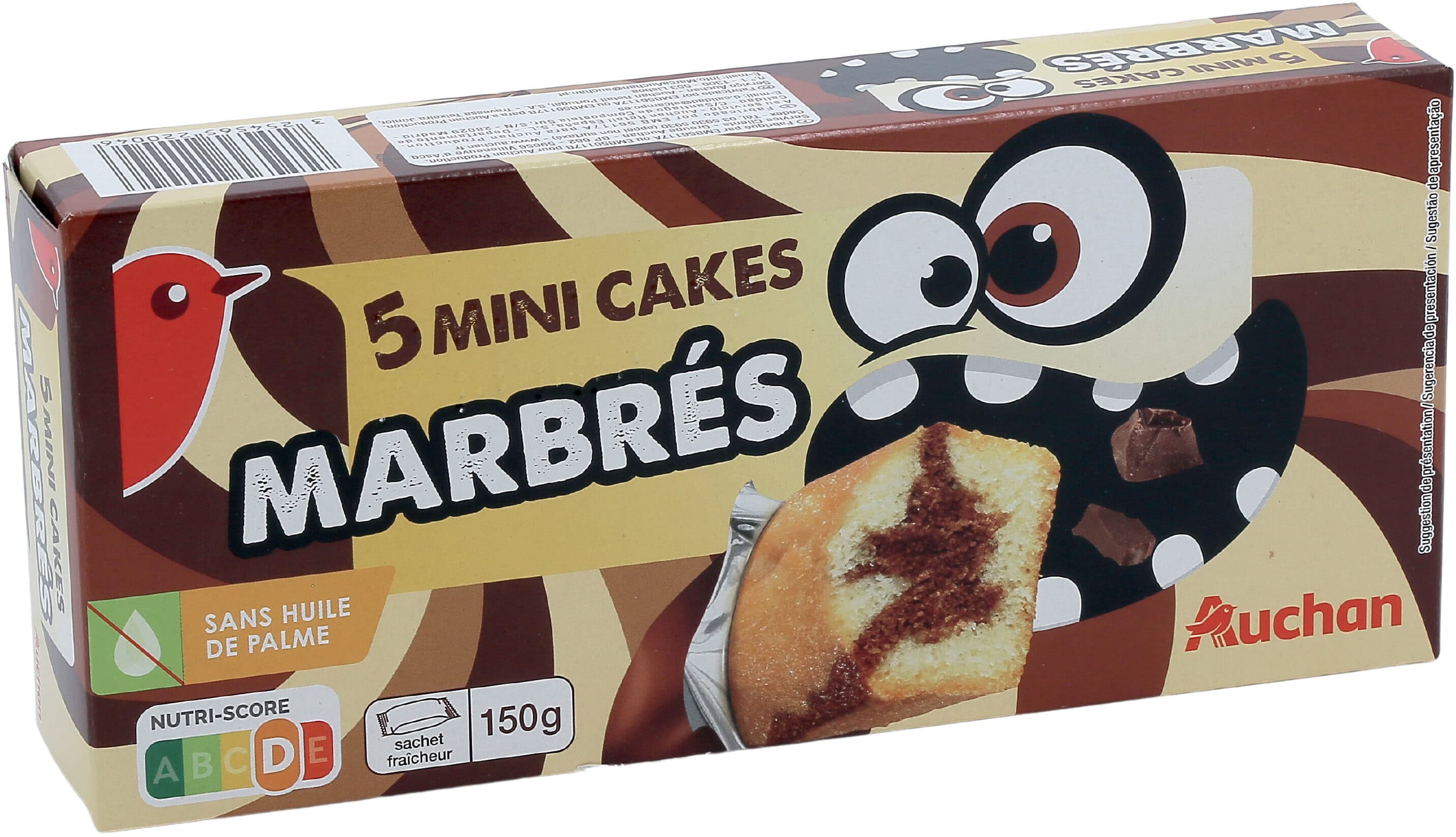 Auchan 5 Mini cakes marbrés packshot