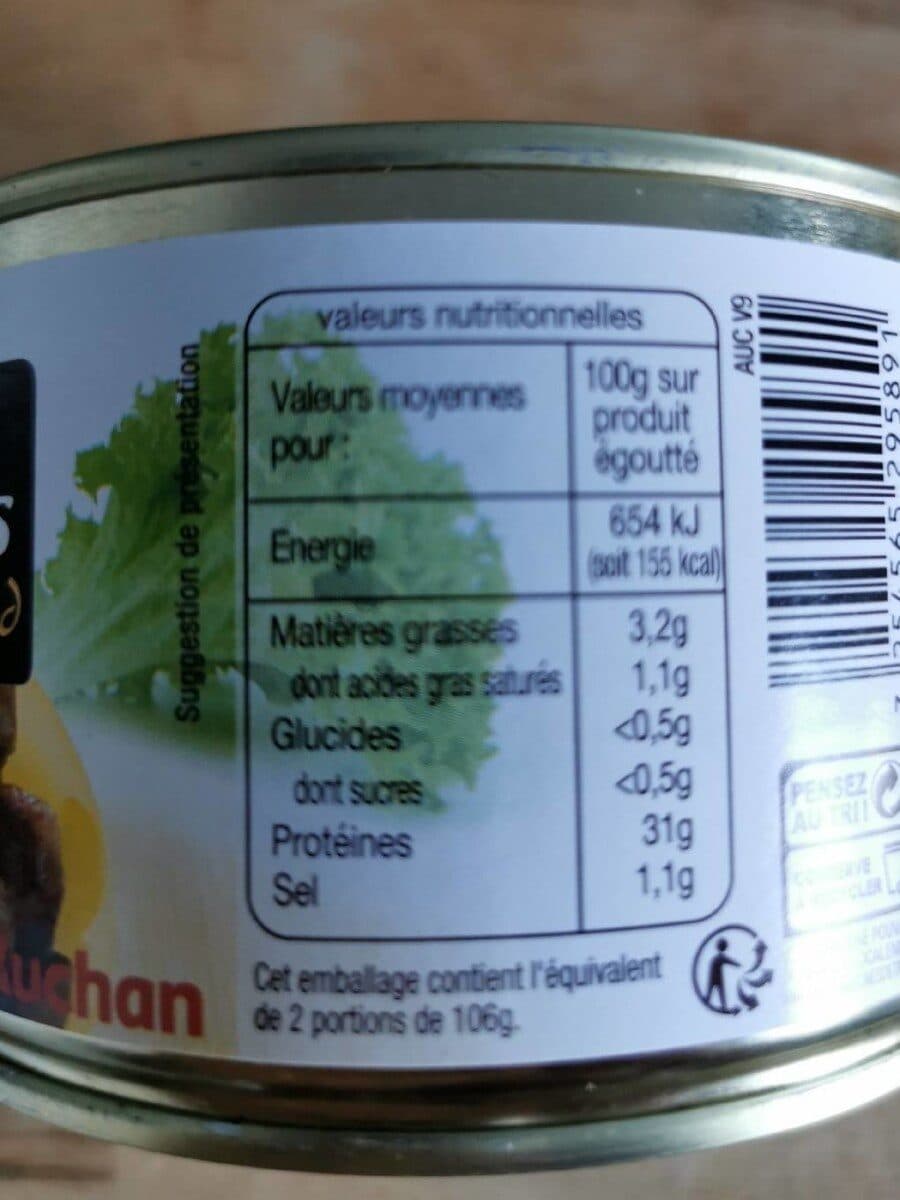 Auchan Gésiers de canard entiers confits à la graisse de canard packshot