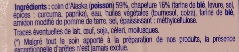 Auchan Colin d'Alaska pané packshot
