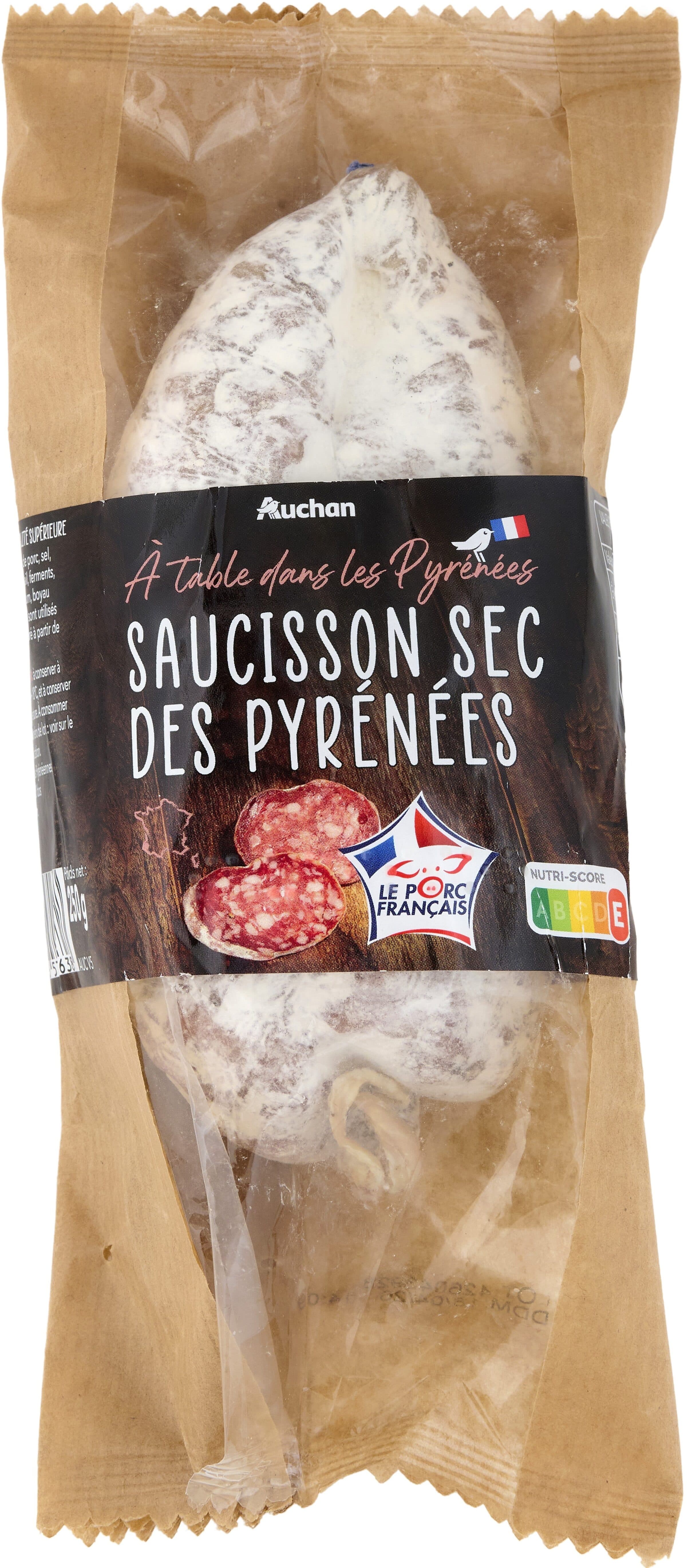 Auchan Saucisson sec des Pyrénées packshot