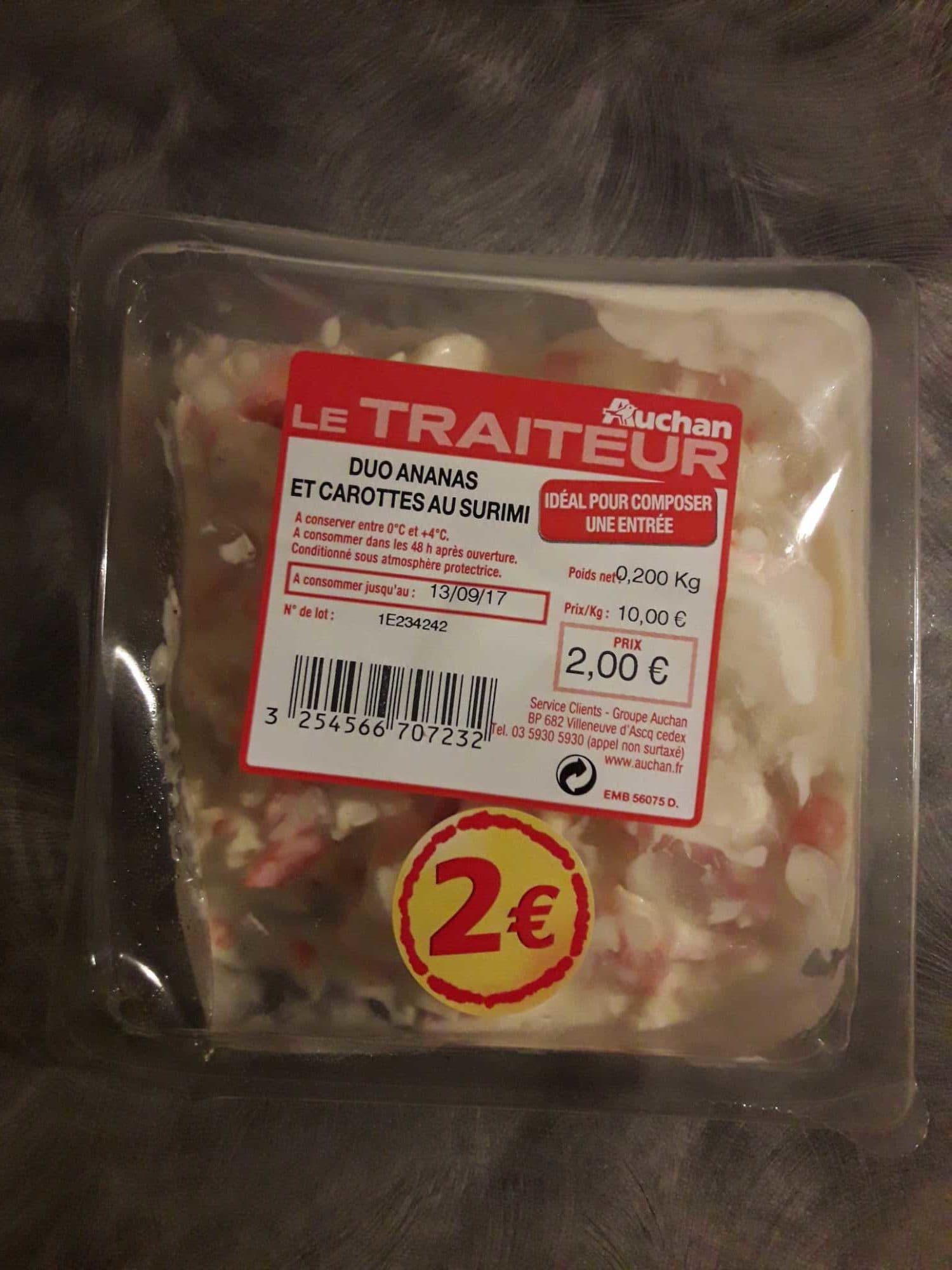 Le Traiteur - Auchan Duo ananas carotte surimi packshot