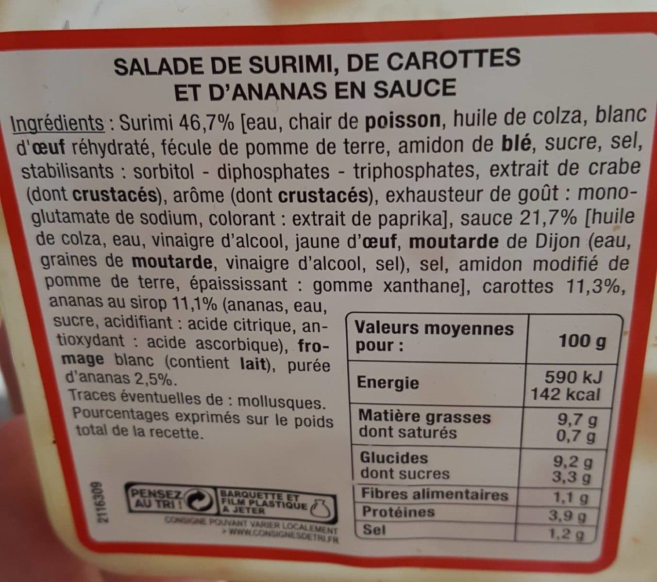 Open Food Facts Duo Ananas et carottes au surimi packshot
