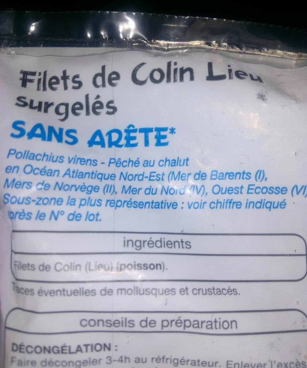Open Food Facts Filet de colin lieu packshot