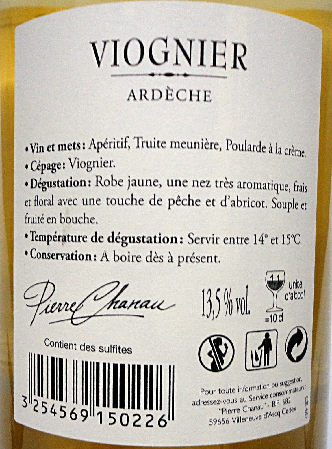 Vignerons les Coteaux de l'Ardèche Viognier Ardèche packshot