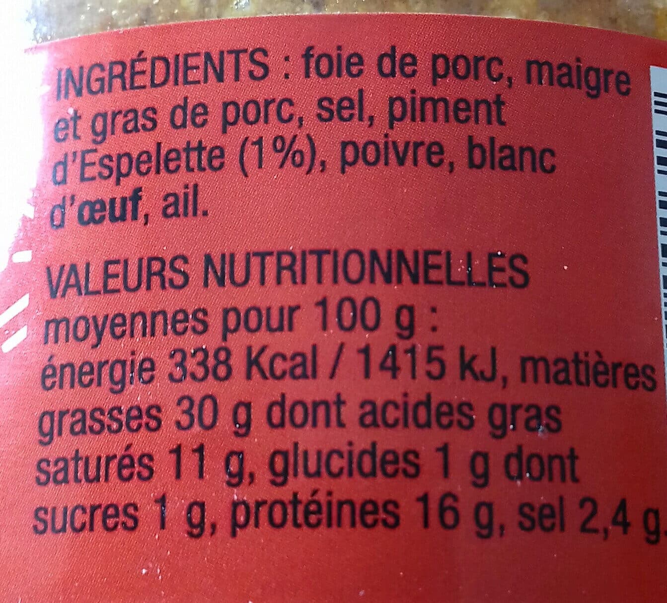 Orocbat Pâté Basque au piment d'Espelette packshot