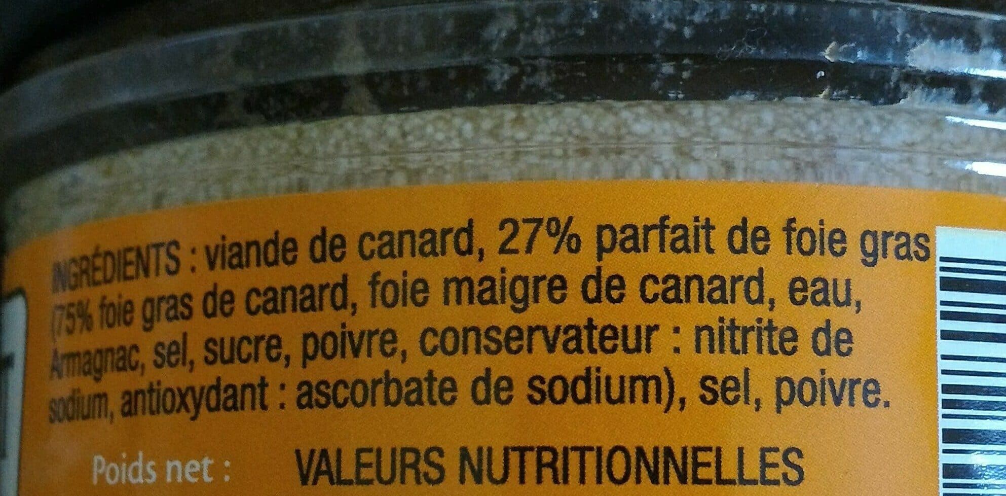 Open Food Facts Rillettes de canard et son medaillon de foie packshot