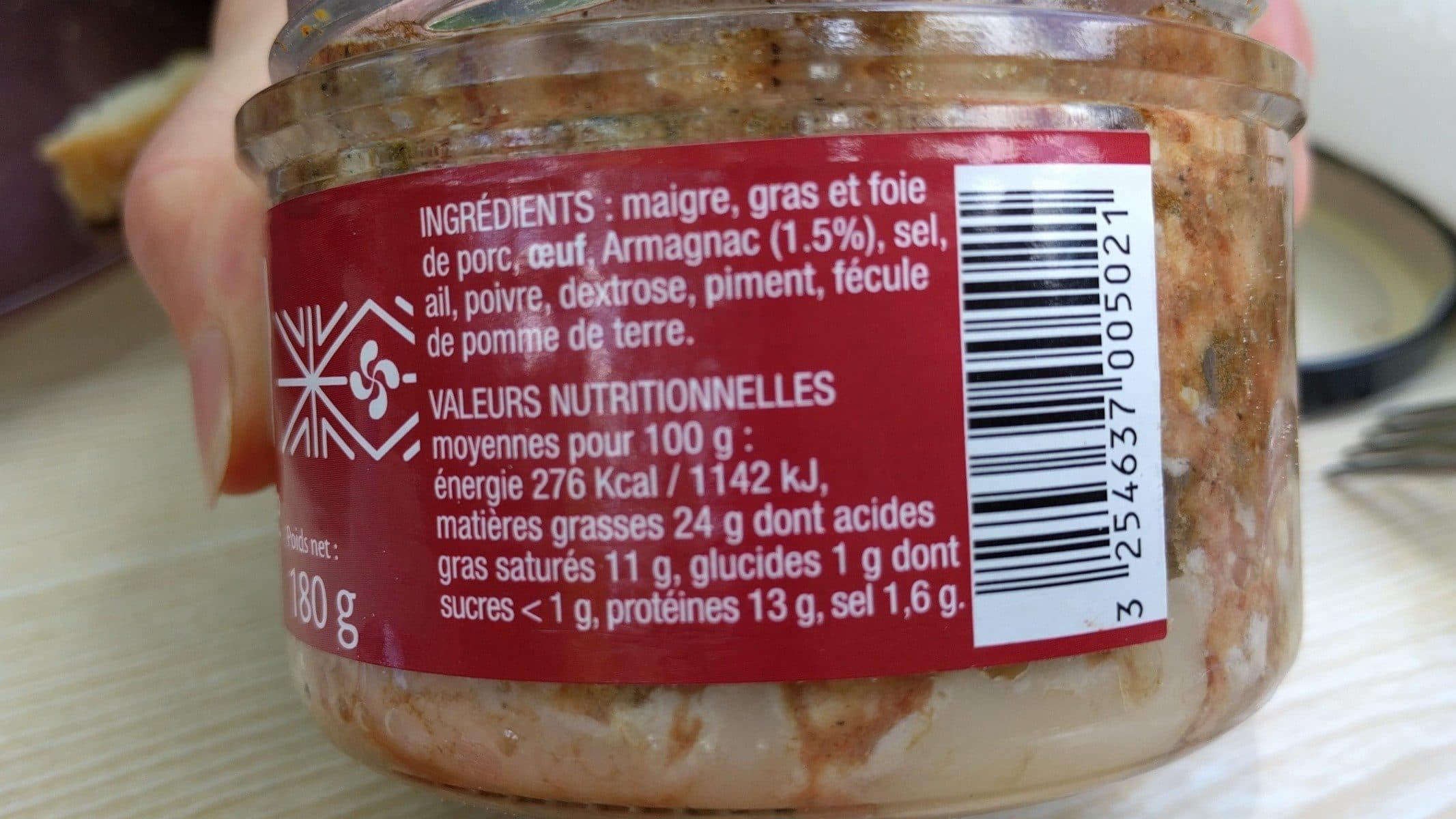 Orocbat Orocbat, Pâté de campagne à l'Armagnac, le pot de 180 g packshot