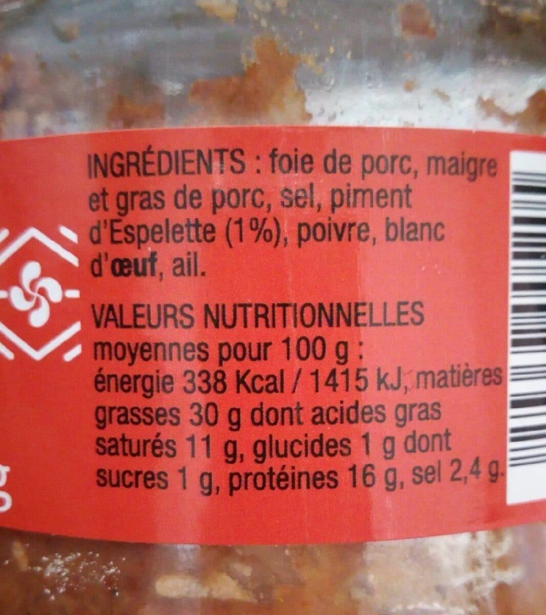 Orocbat Pâté basque au piment d'Espelette packshot