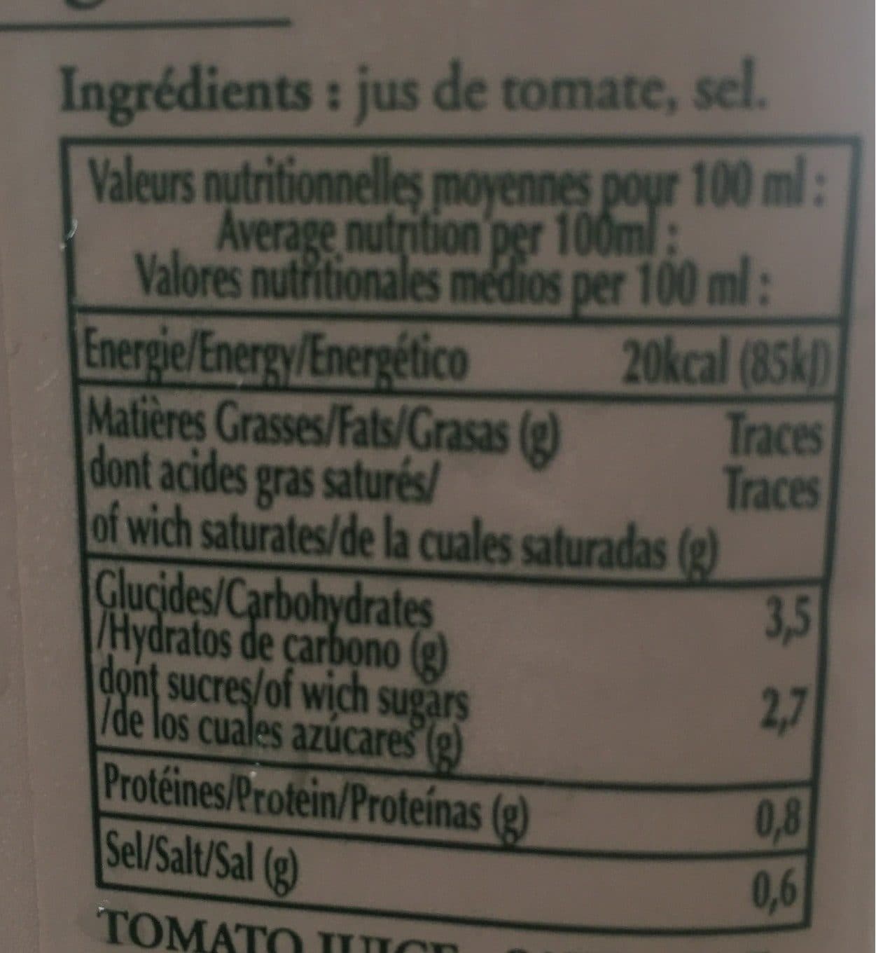PRESSADE 100% PUR JUS DE TOMATE packshot