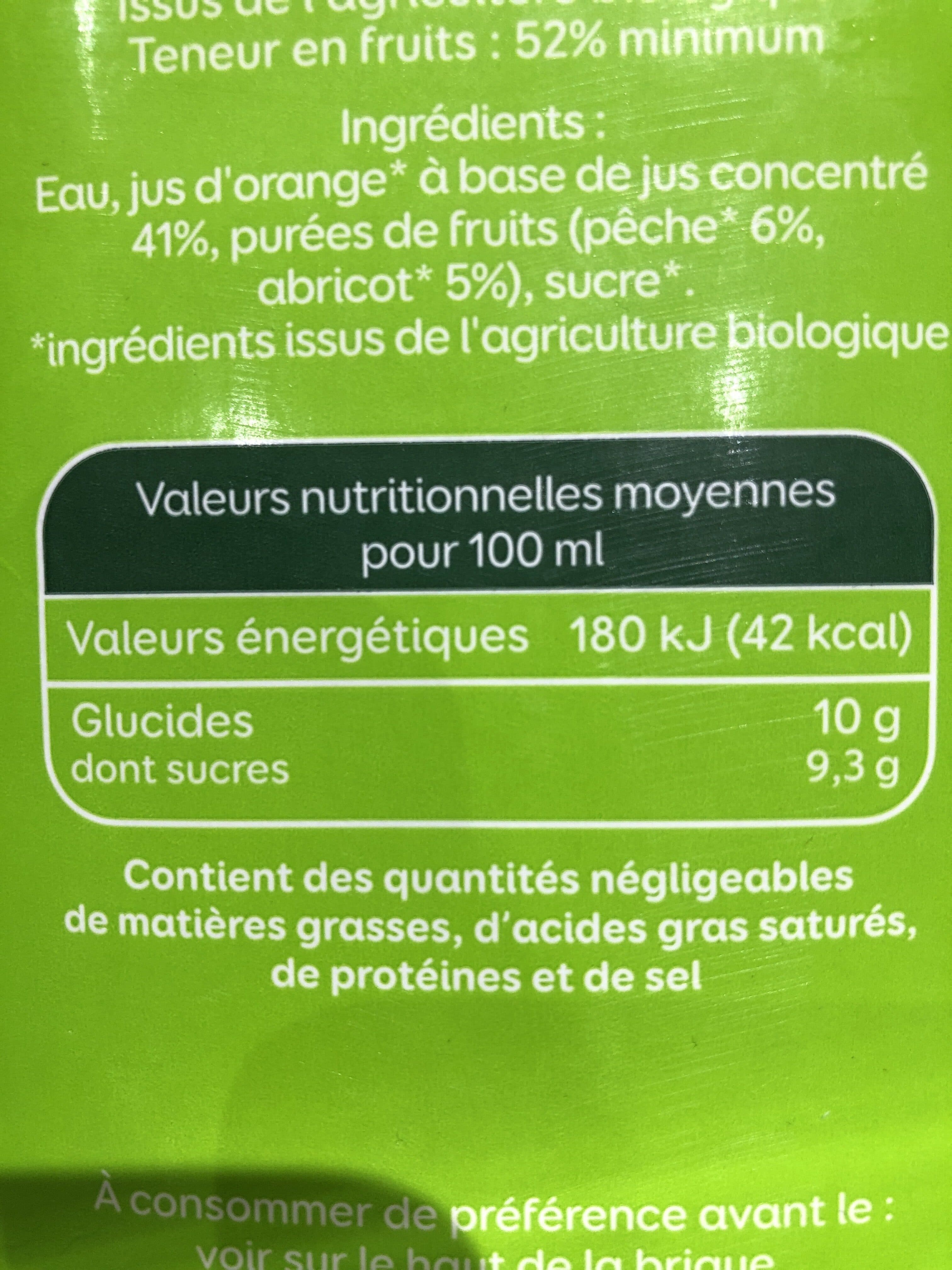 Pressade Jus d'orange pêche abricot bio packshot