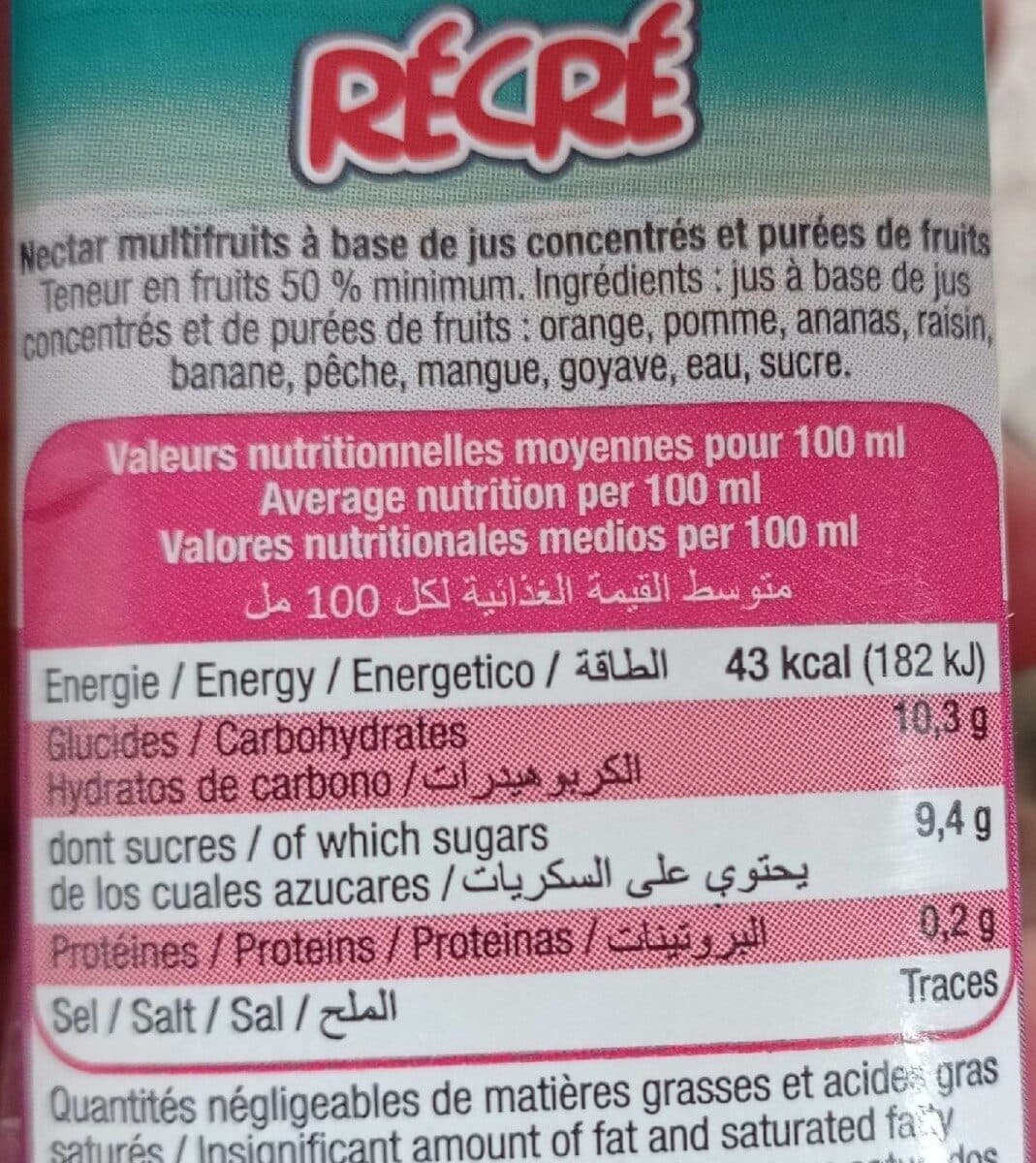 Récré Nectar multifruits packshot