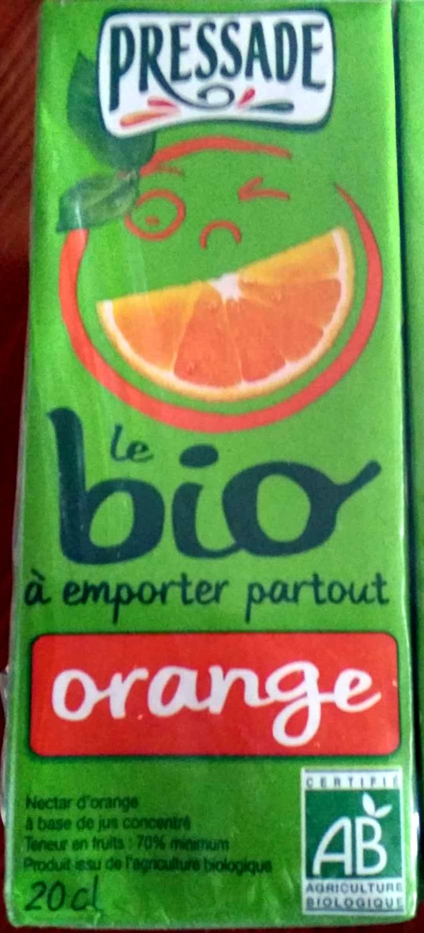 Pressade Le bio à emporter partout orange - jus d'orange packshot