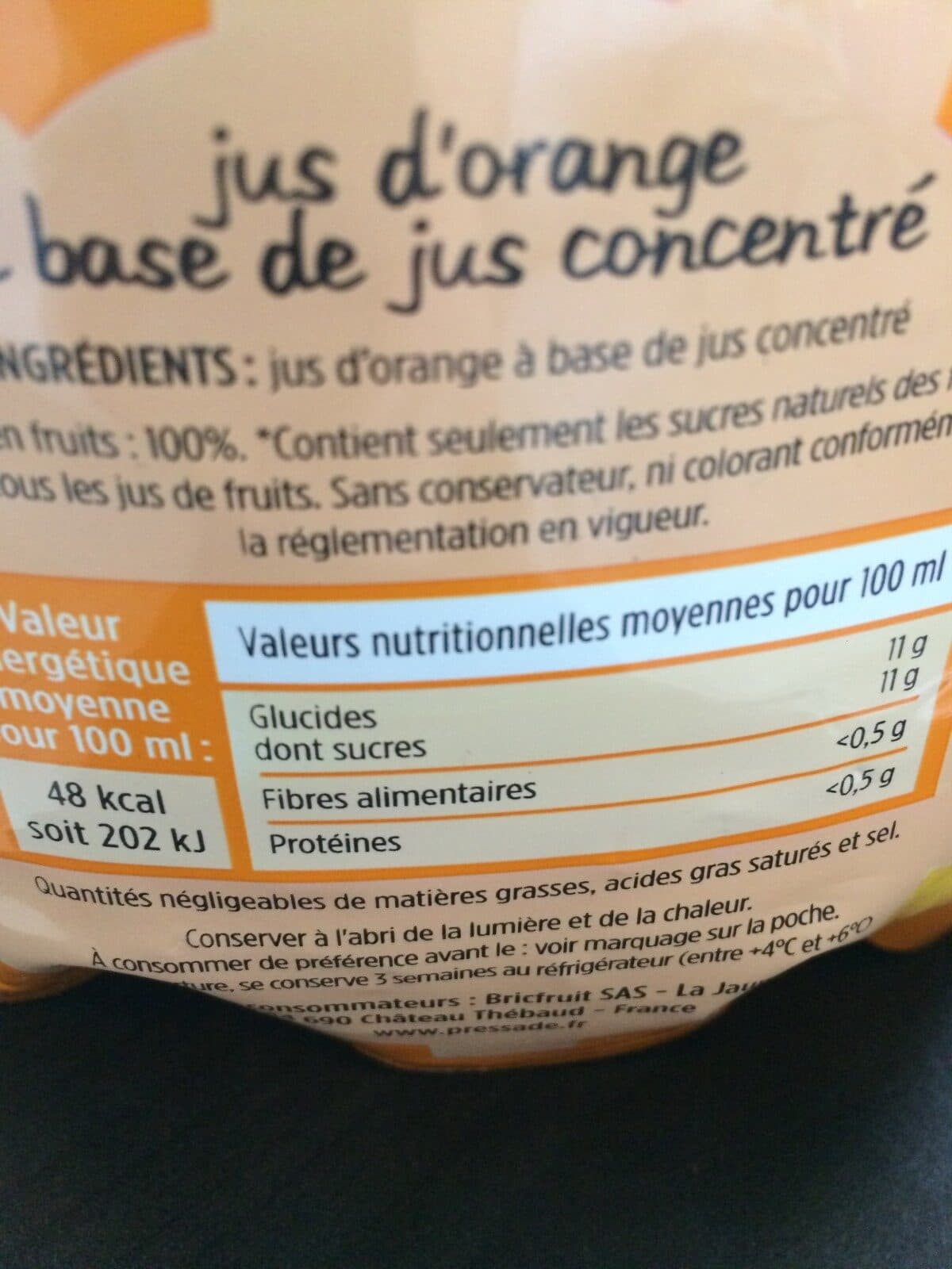 Pressade Le Bio Orange packshot