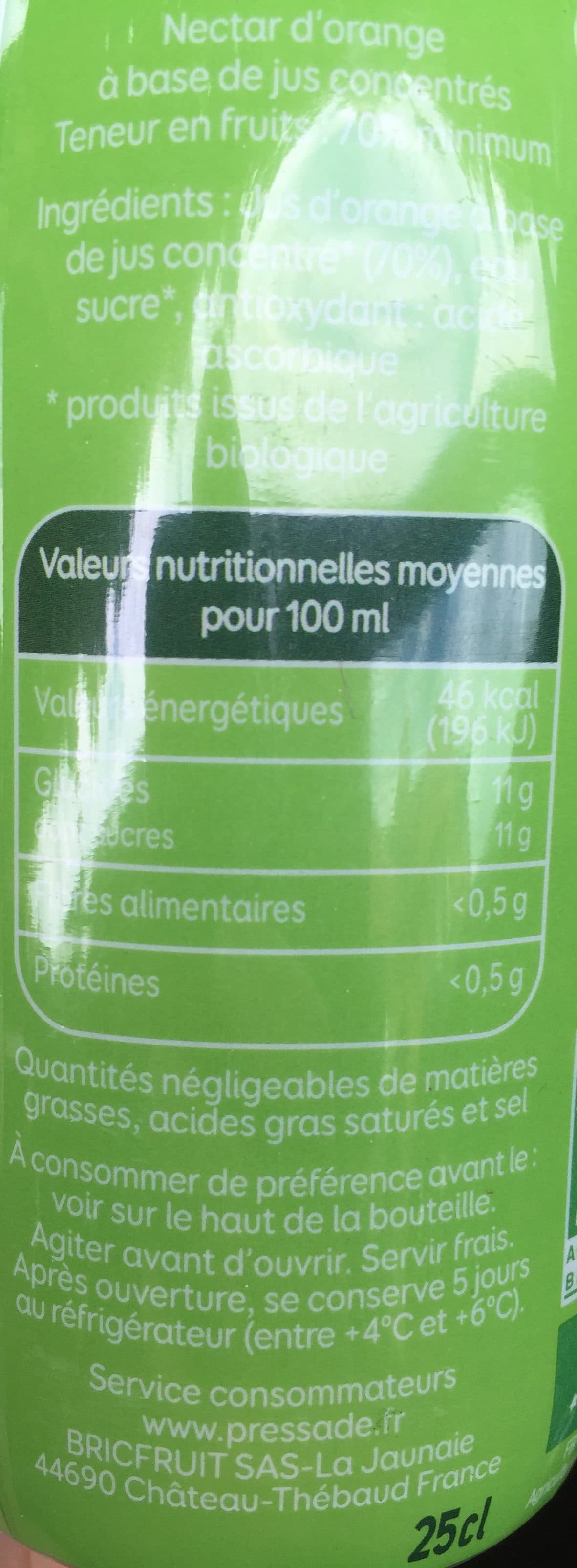 PRESSADE le bio orange packshot