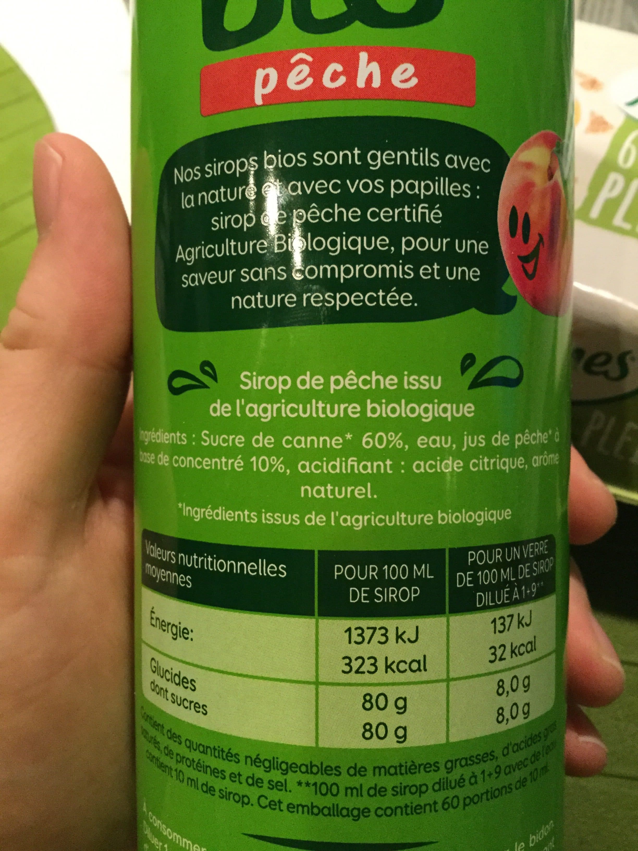 Pressade Le sirop bio pêche packshot
