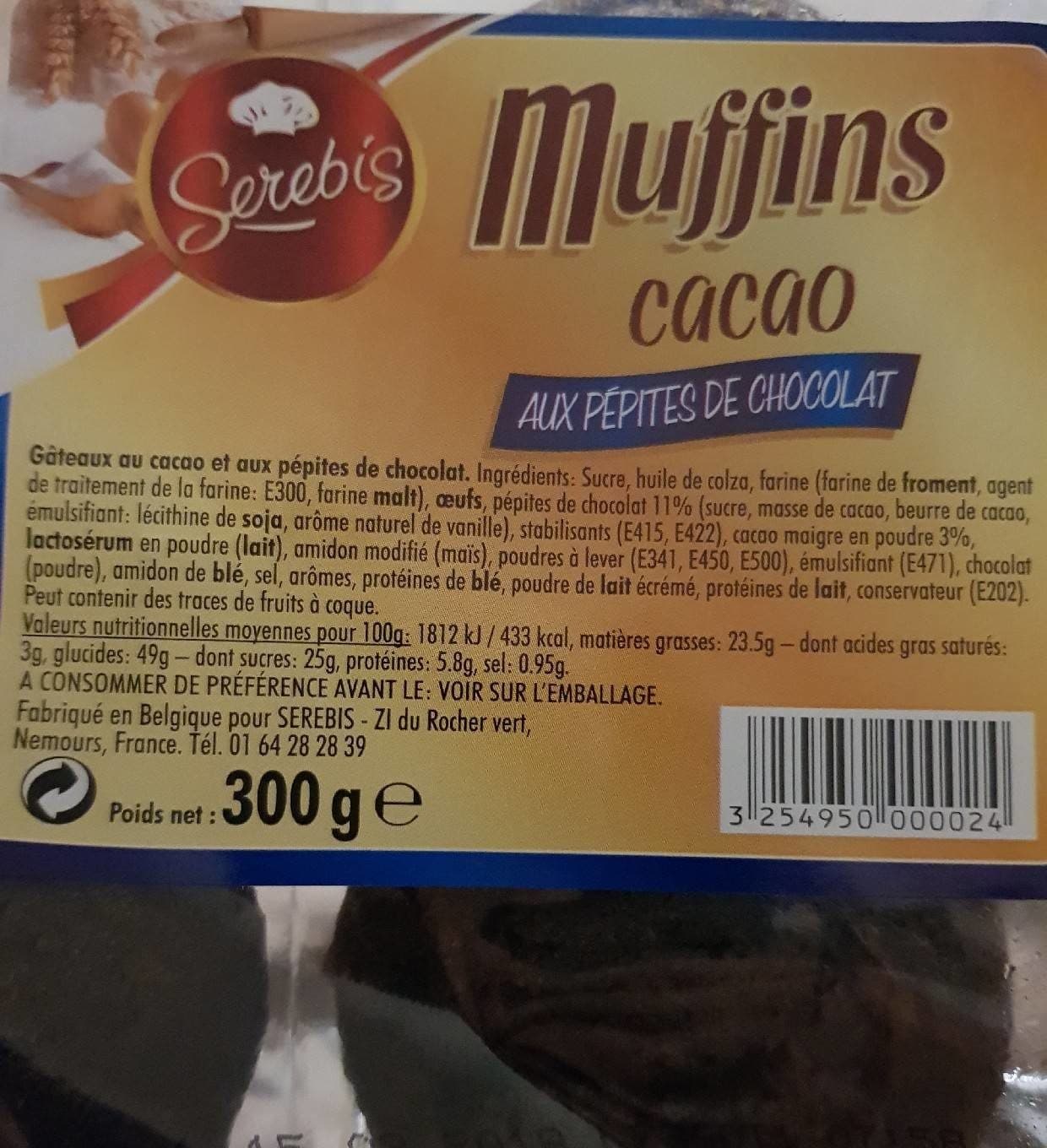 Serebis 4 muffins au chocolat packshot