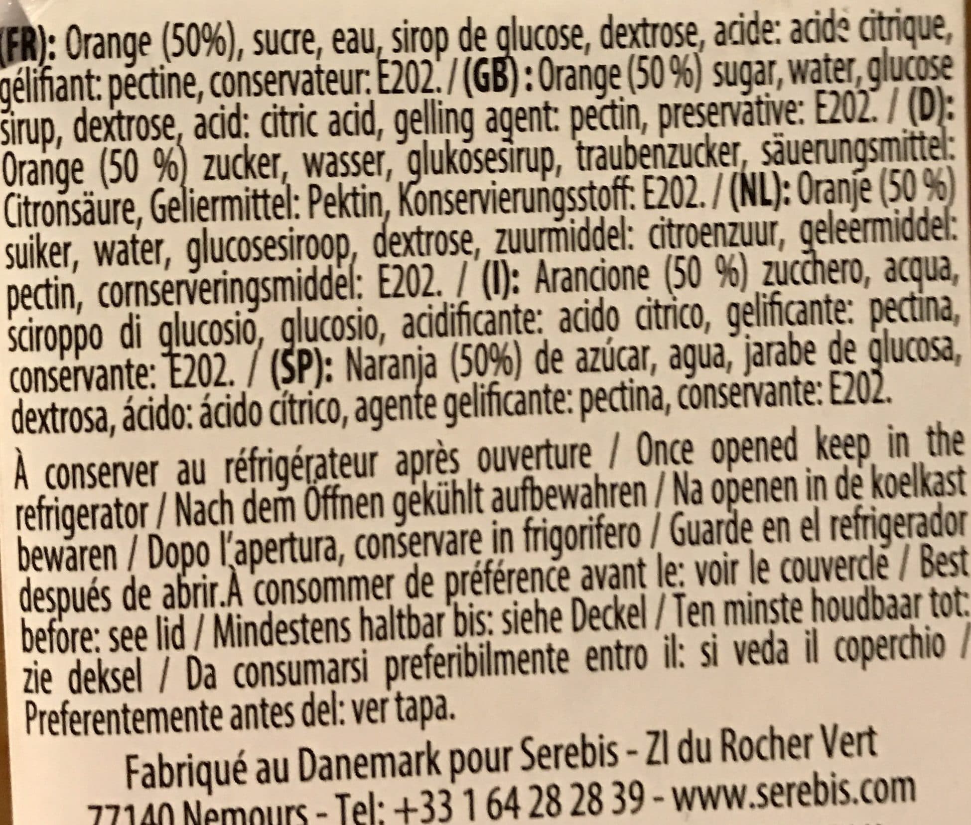 Serebis 6 Paquets De Confiture à L'orange (50%) packshot