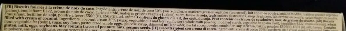 Open Food Facts Biscuits Fourrés à la Crème de Noix de Coco packshot