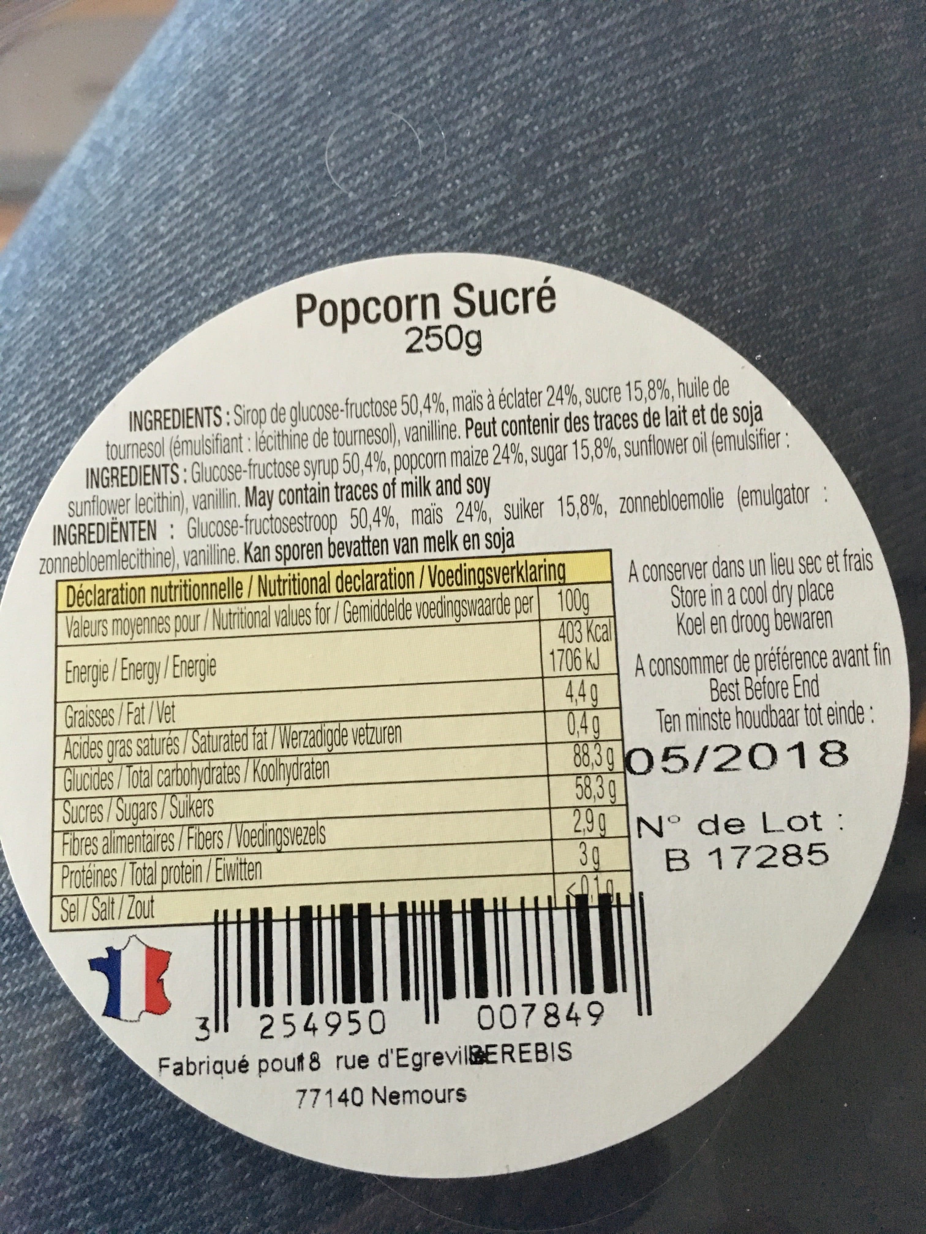 Movies Pop Pop-corn sucrés packshot