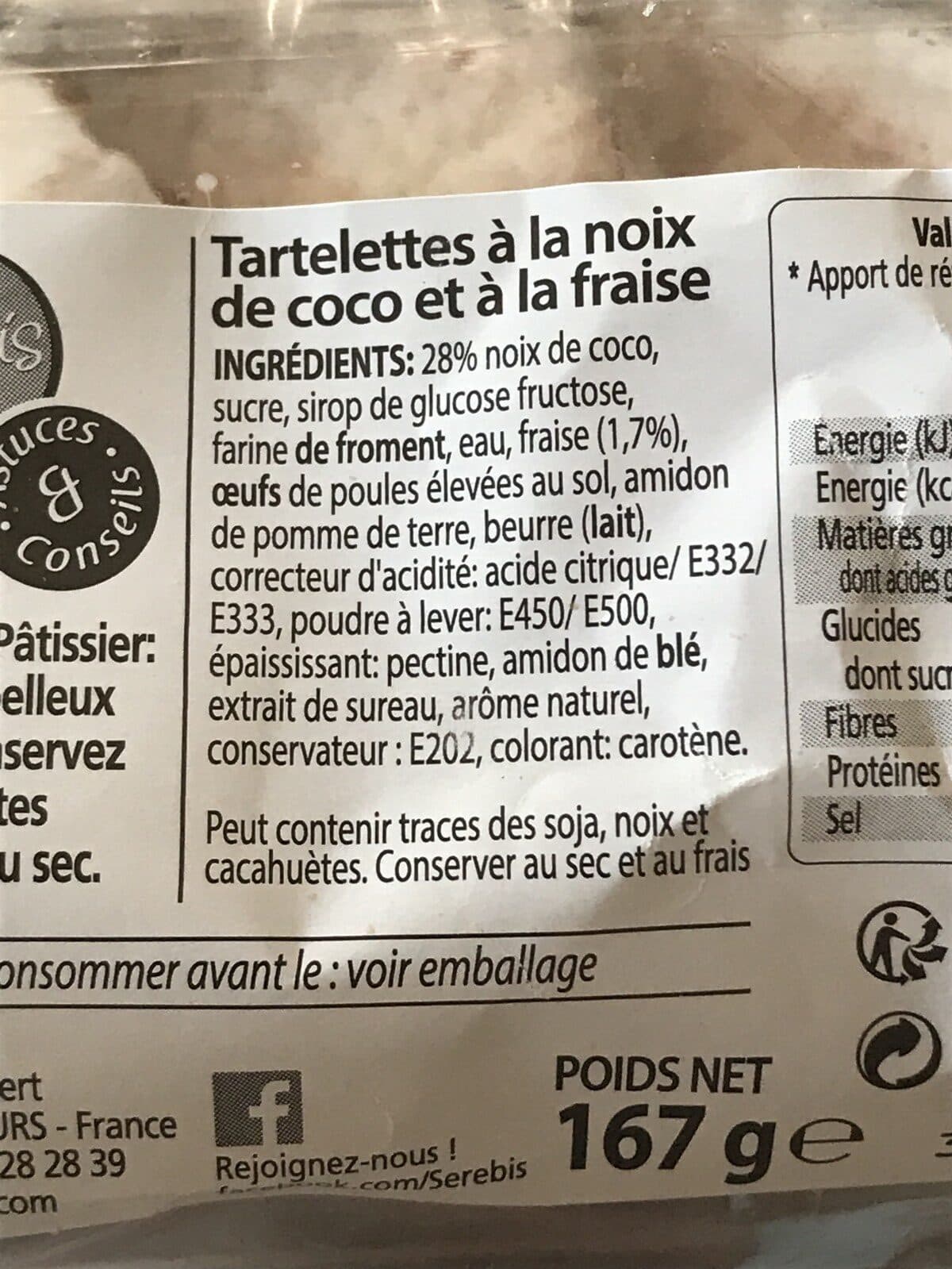 Serebis Tartelettes à la noix de coco et à la fraise packshot
