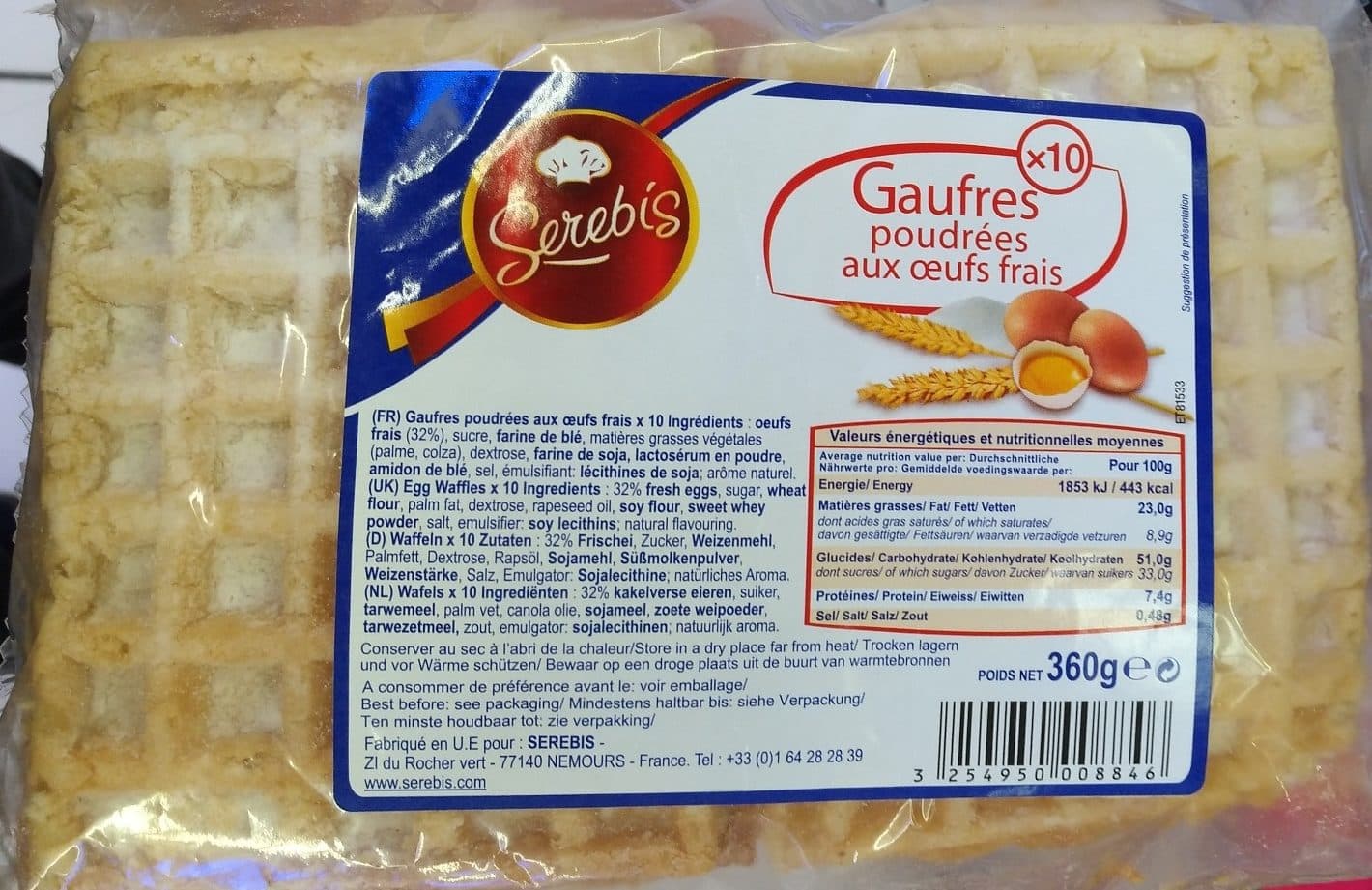 Serebis Gaufres poudrées aux œufs frais packshot