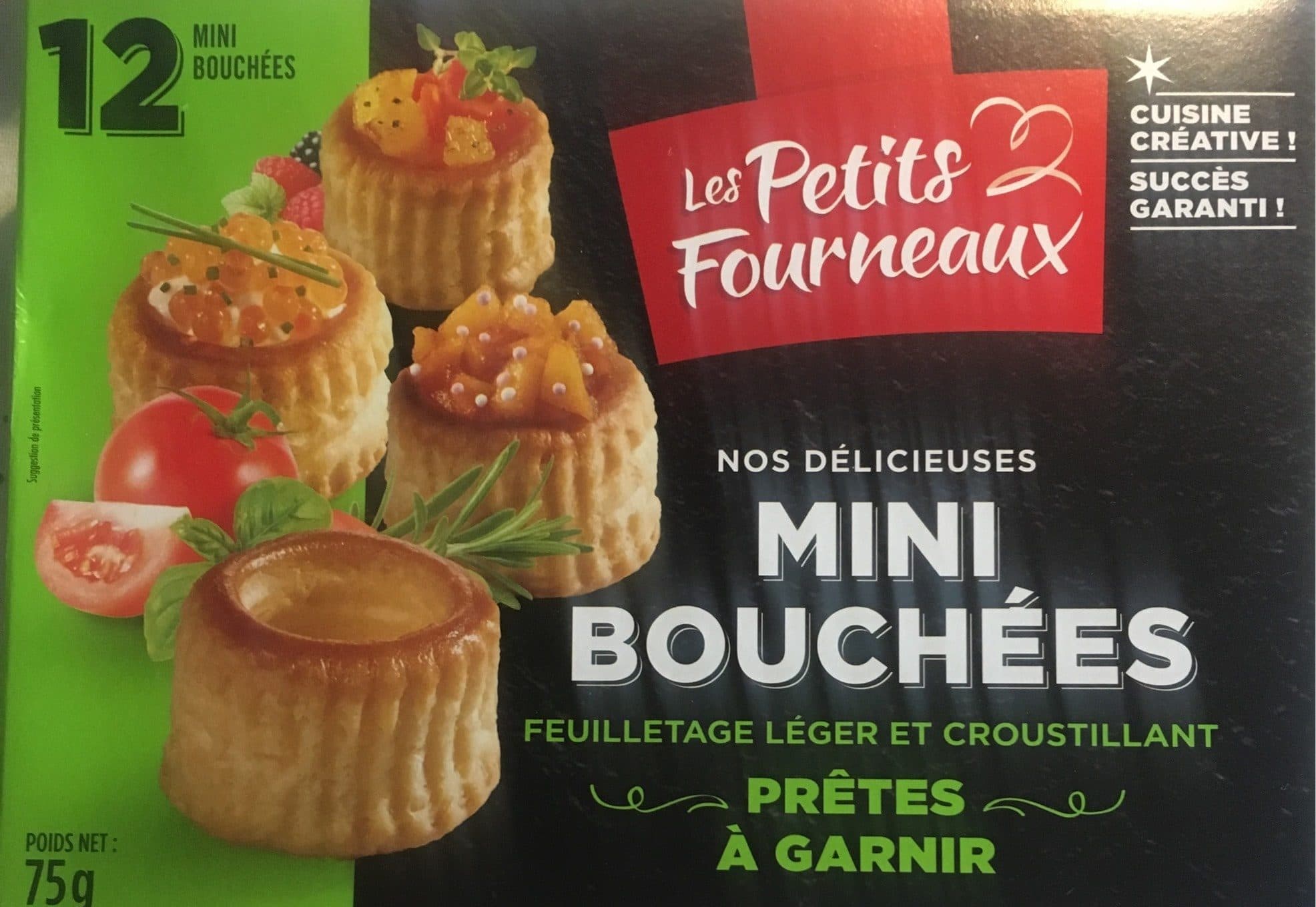 Les petits fourneaux Mini-bouchées Prêtes à Garnir, La Boîte De 12 - packshot