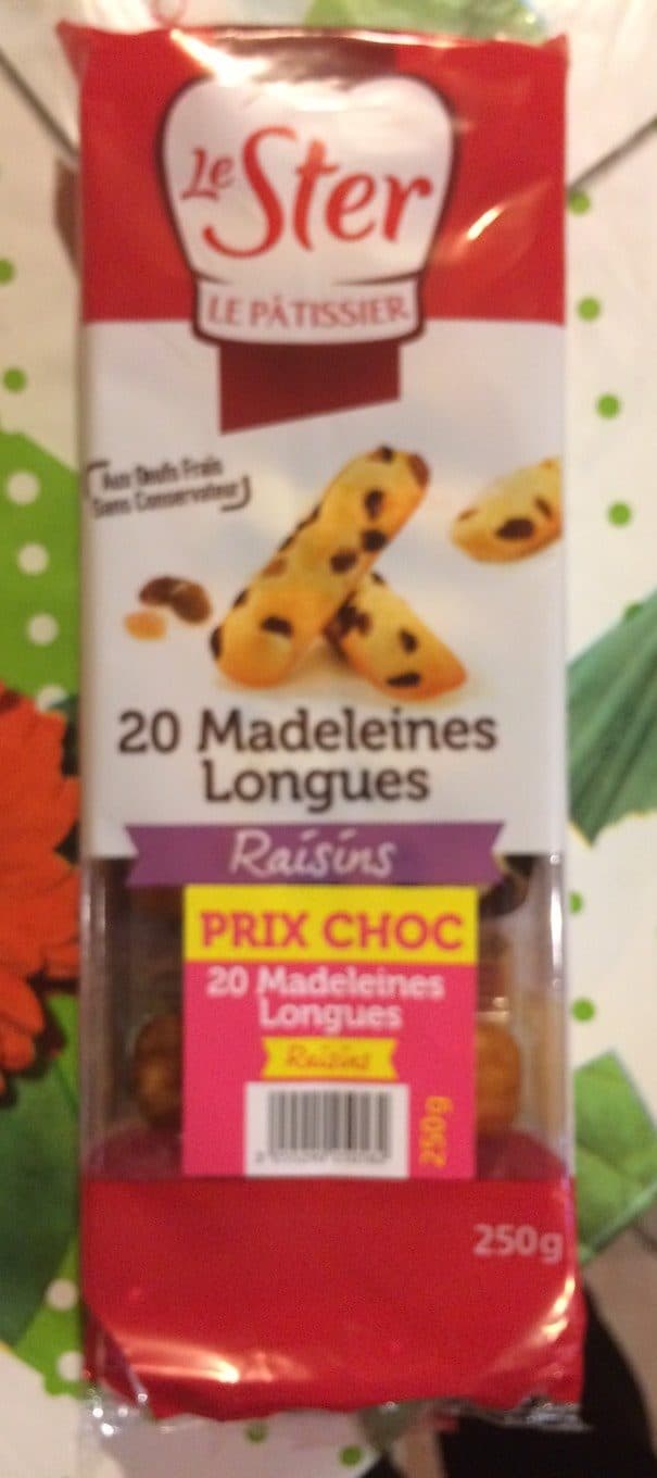LE STER LE PÂTISSIER 20 madeleines longues raisins packshot