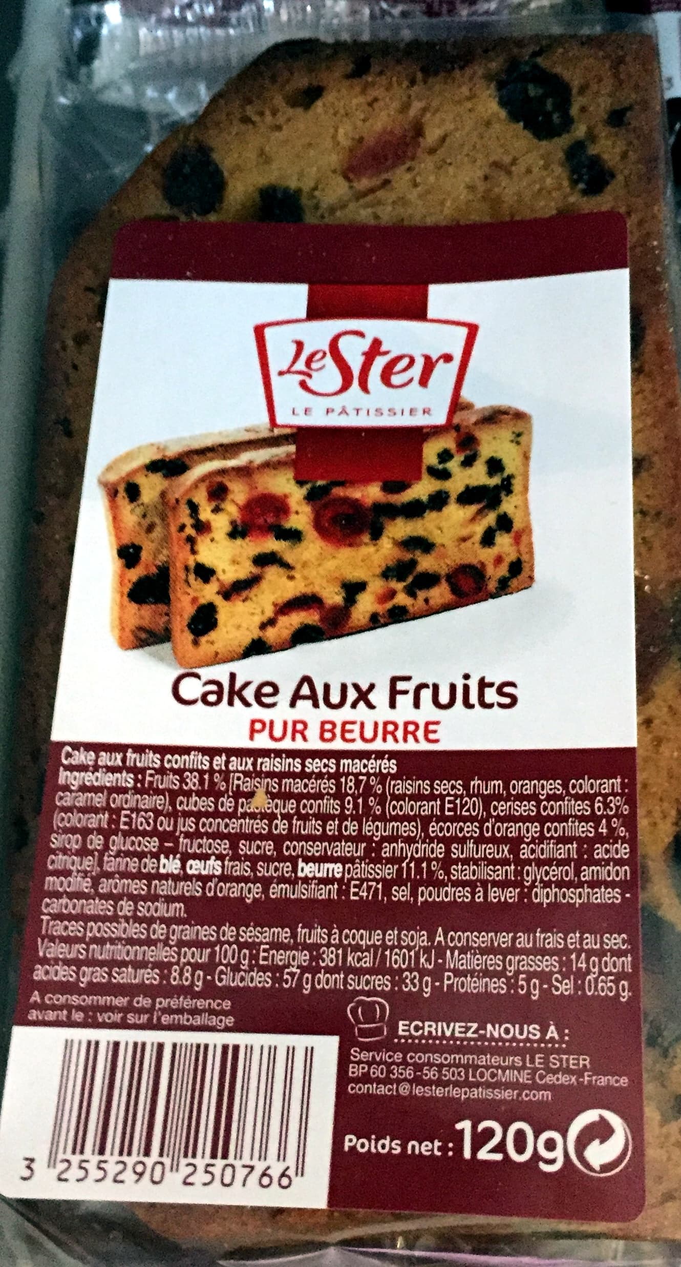 Le Ster Cake au fruits pur beurre packshot
