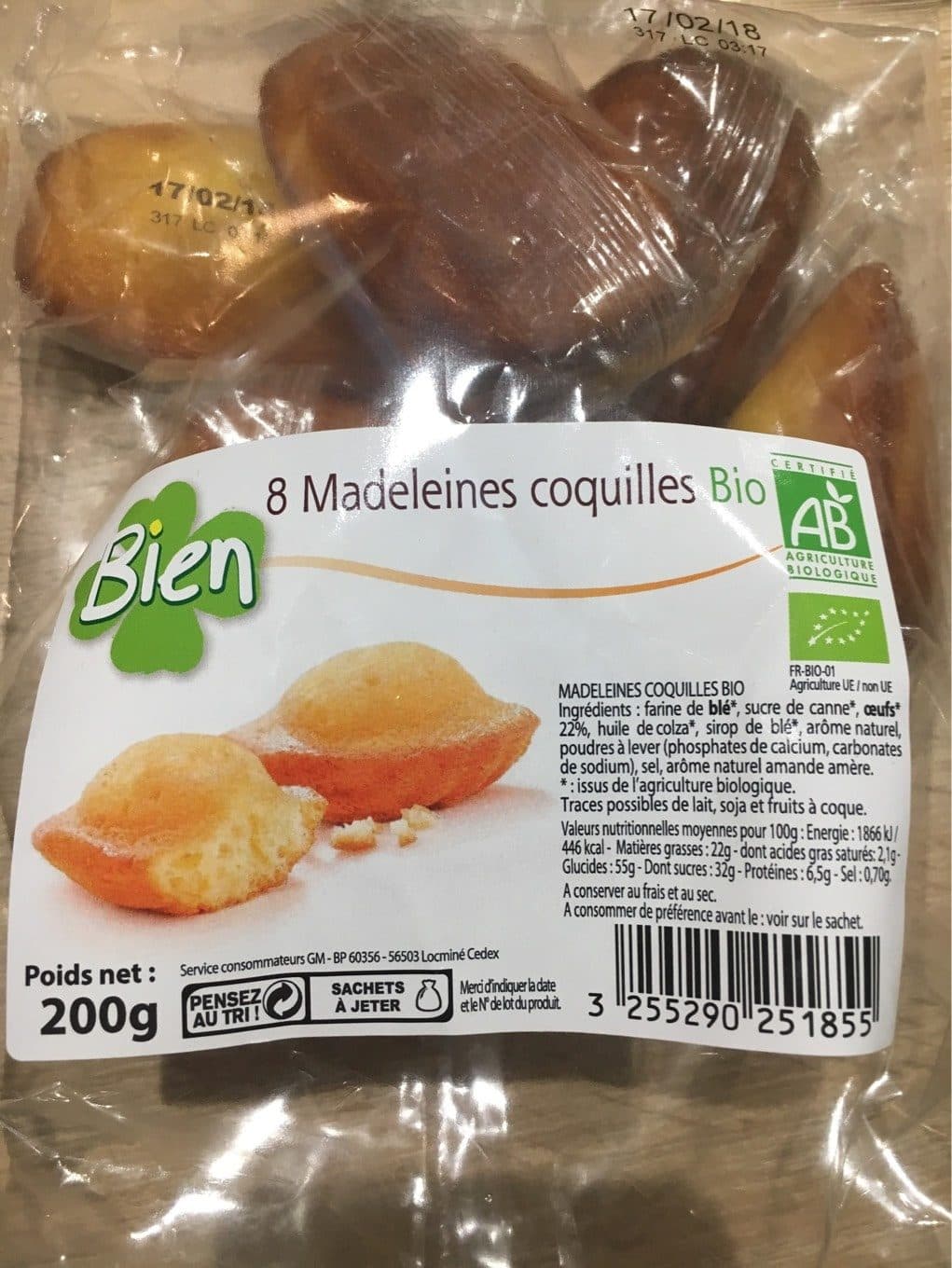 Bien 8 Madeleines Coquilles Bio packshot