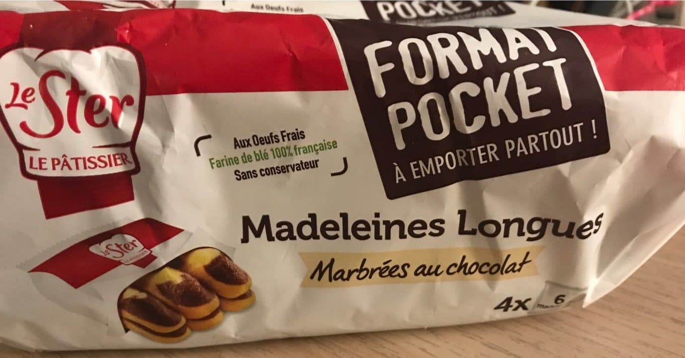 Le Ster Madeleines longues marbrées au chocolat packshot
