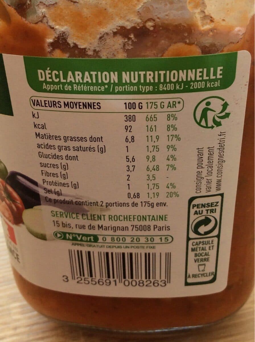 Rochefontaine Ratatouille Provencale Bio packshot
