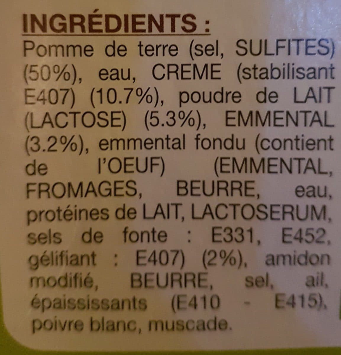 Savourel Gratin dauphinois packshot