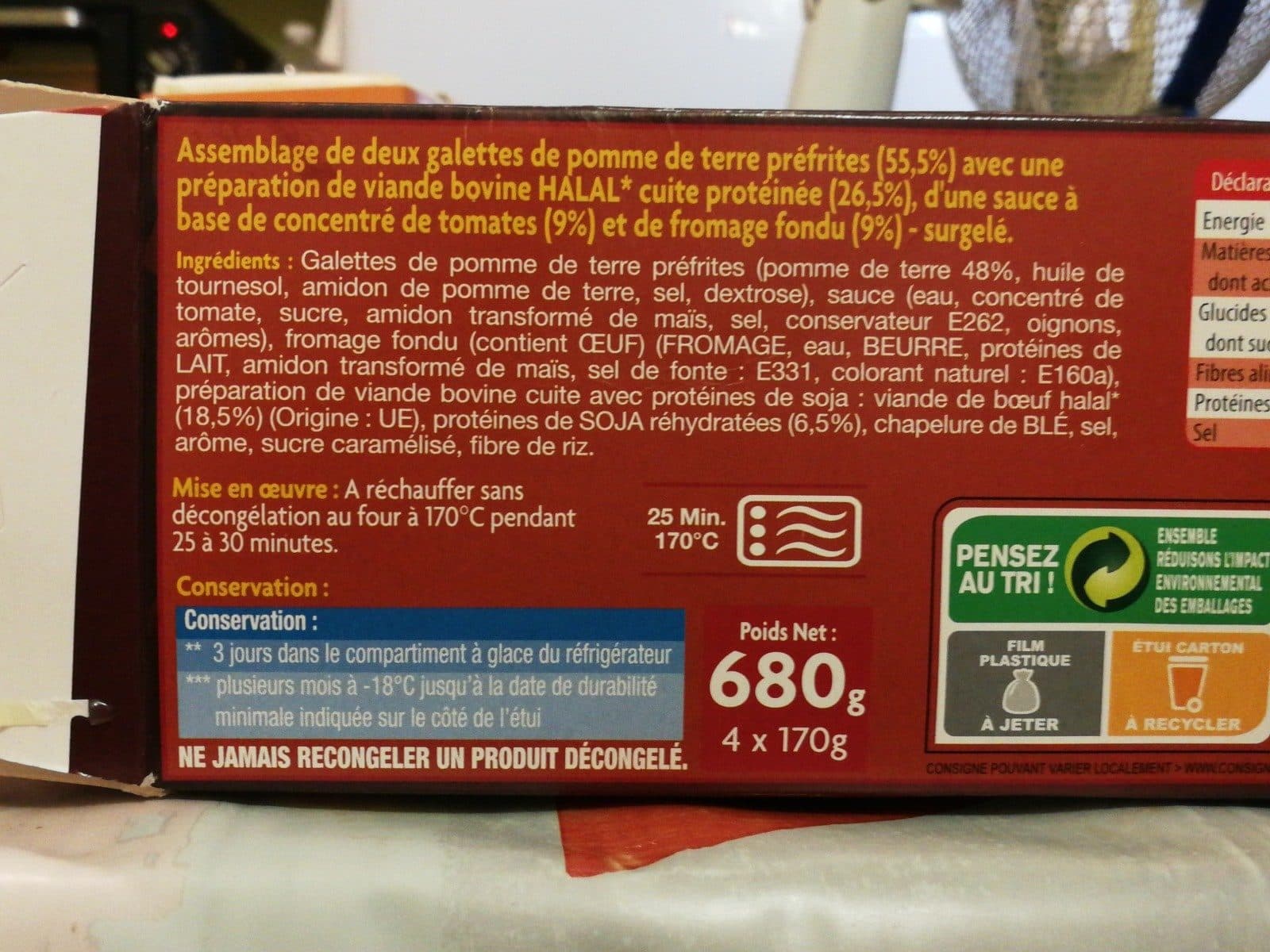 Open Food Facts Halal potatoes burgers packshot