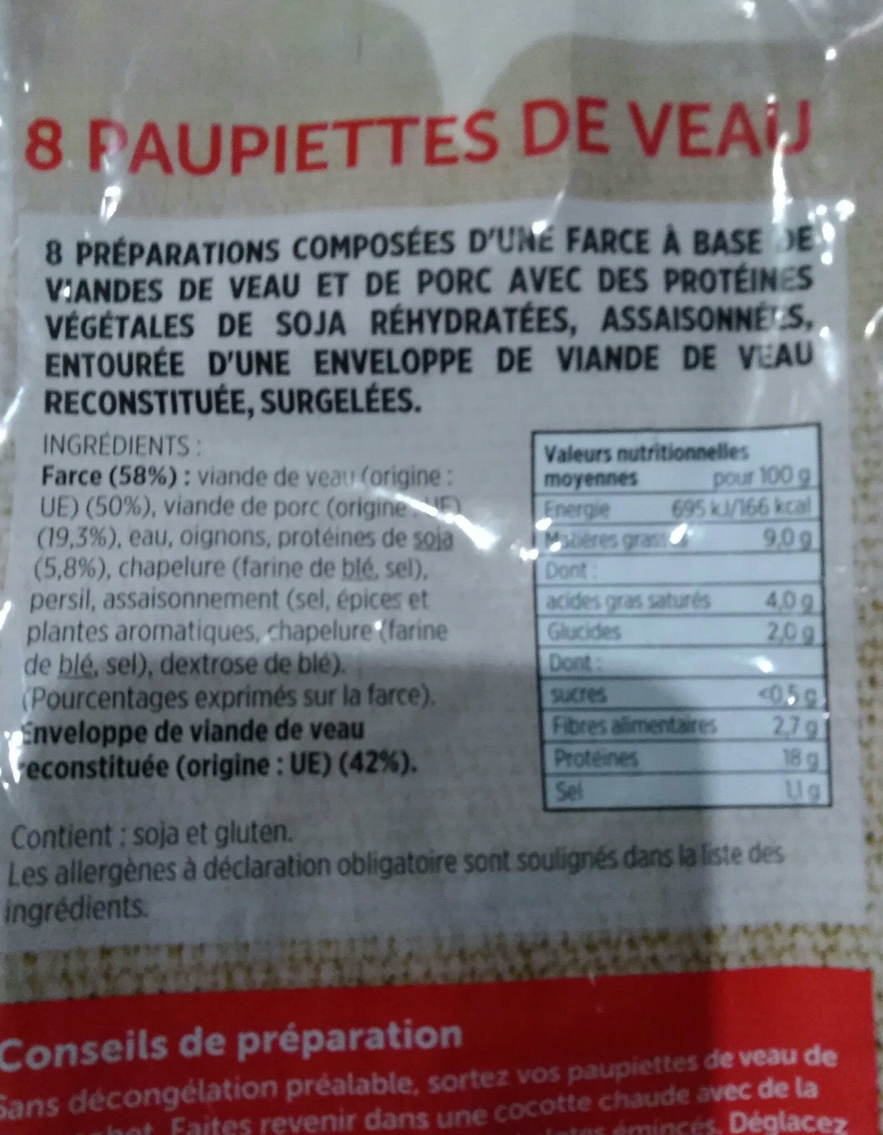 Toupargel 8 Paupiettes de veau packshot