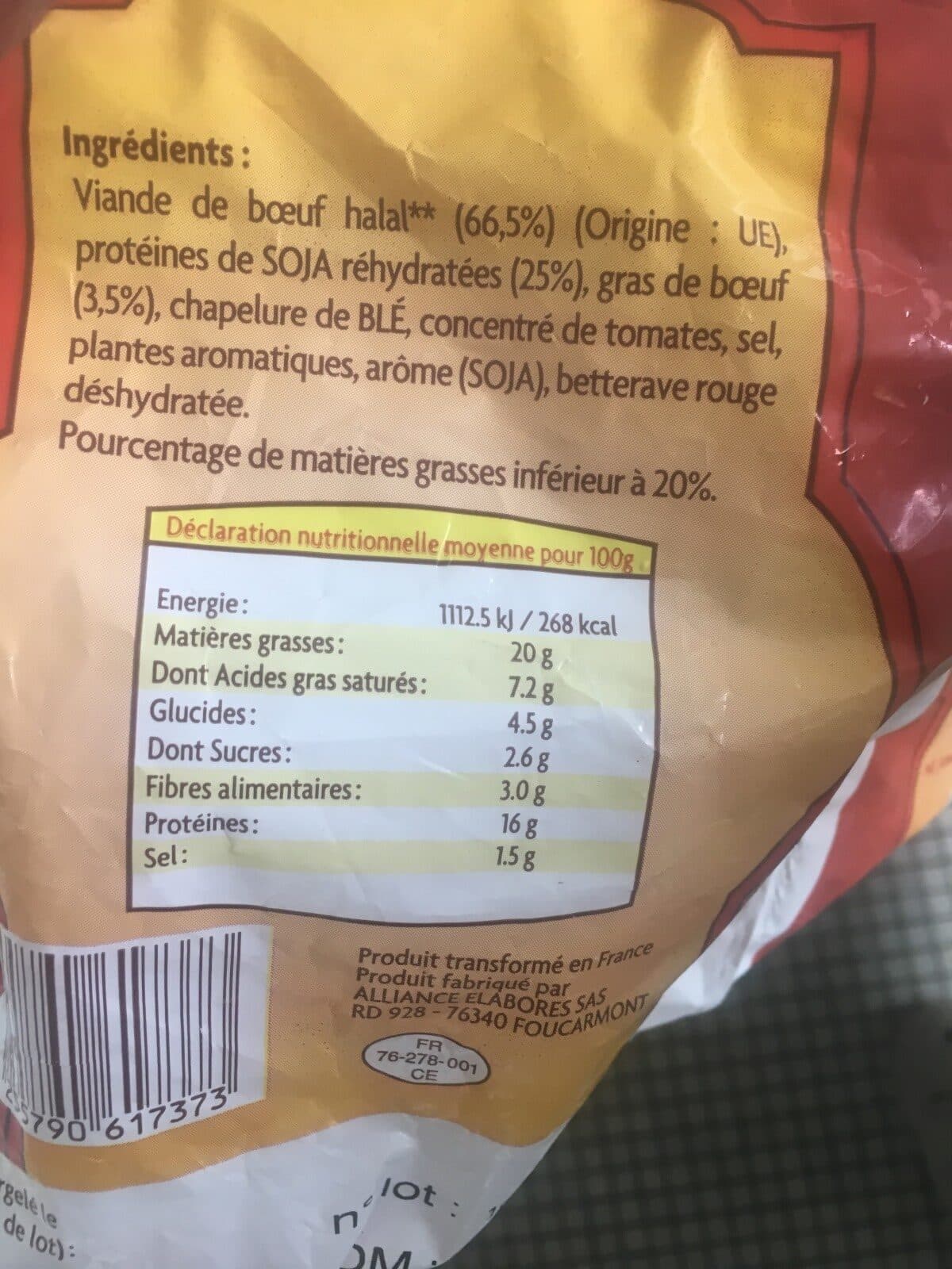 Open Food Facts Boulette de boeuf halal x33 packshot