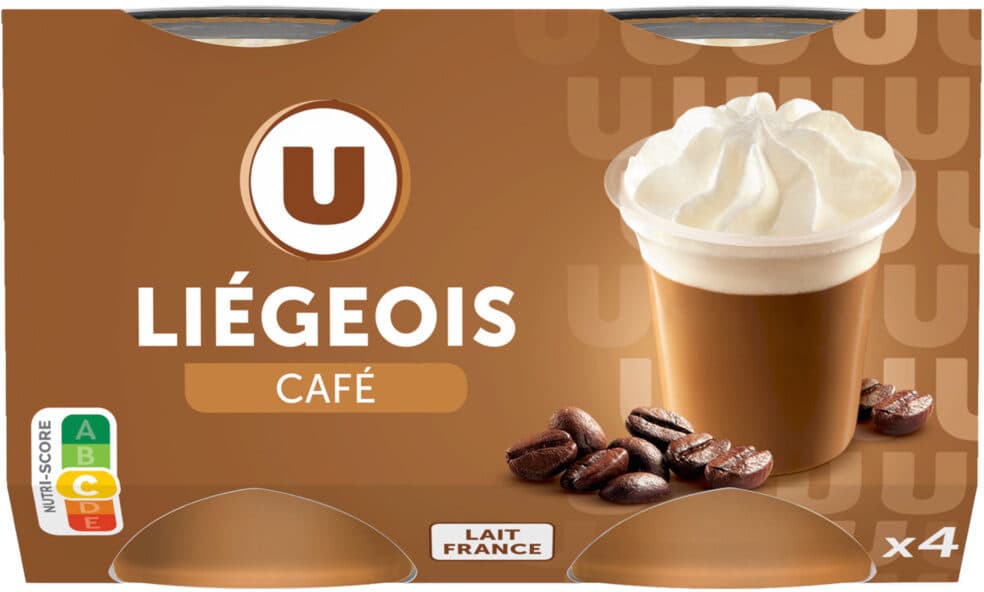 U Dessert liégeois café et crème fouettée 4x100g packshot