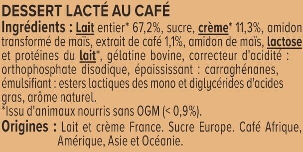 U Dessert liégeois café et crème fouettée 4x100g packshot