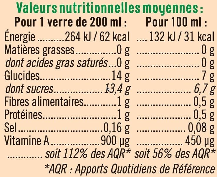 U Jus de carottes bouteille en verre de 75cl packshot