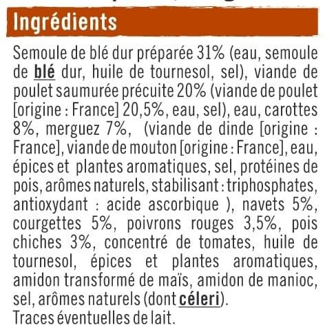 U Couscous Poulet et merguez packshot