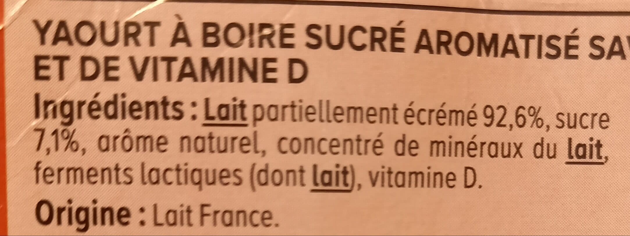 U Yaourt à boire sucré saveur fraise 4x180g packshot