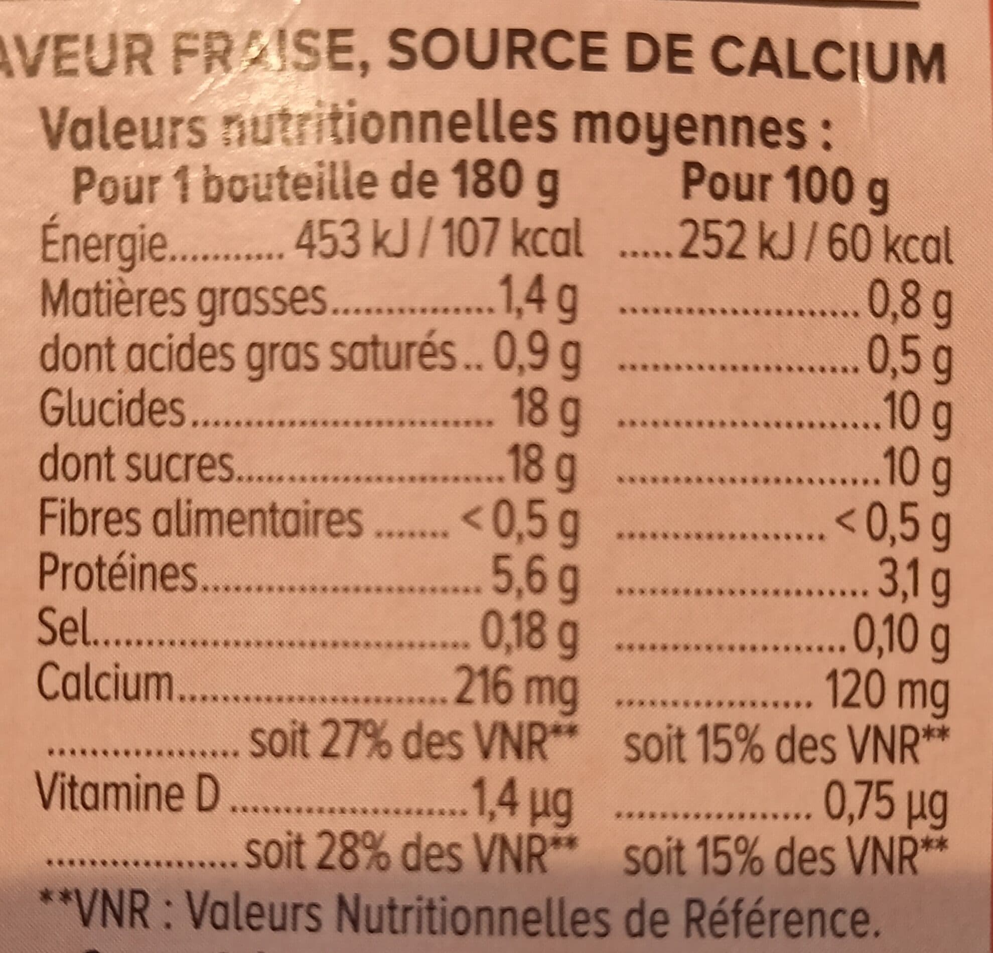 U Yaourt à boire sucré saveur fraise 4x180g packshot