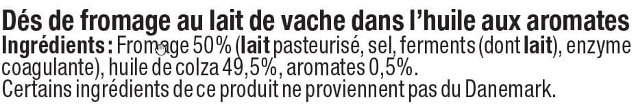 U Fromage pasteurisé lait de vache dés aromatisés 60%mg bocal 300g packshot