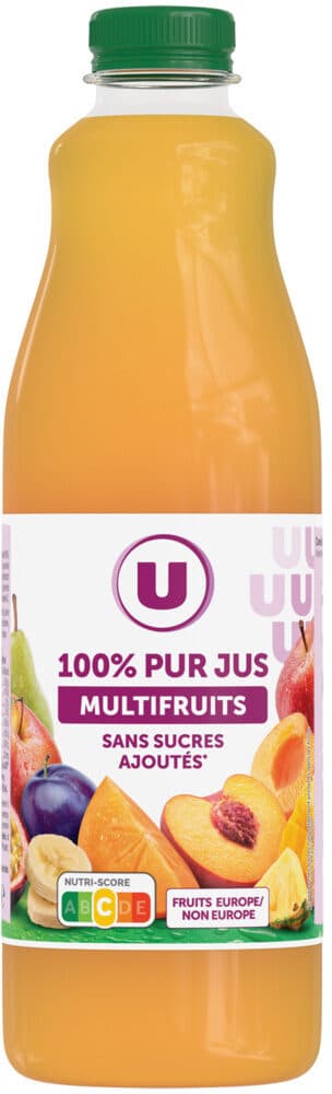 U Pur jus multifruits bouteille de 1,5l packshot